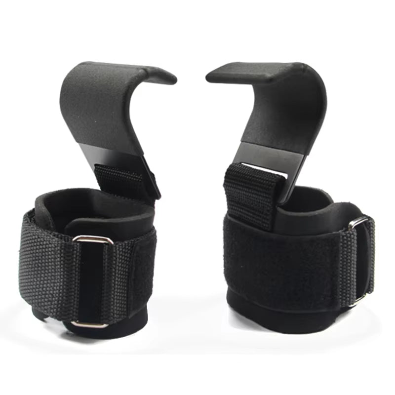 Weight Lifting Hook Grips with Wrist Wraps Hand-Bar Wrist Strap Gym Fitness Hook Weight Strap Pull-Ups Power Lifting Gloves